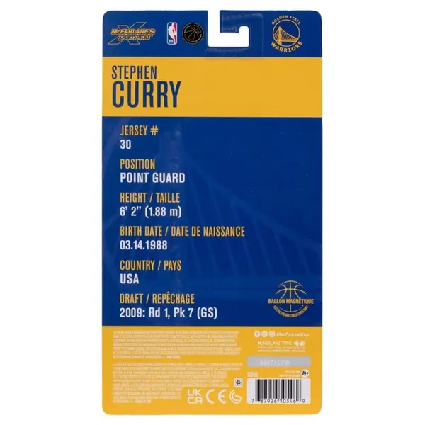 NBA - Figurine SportsPicks Stephen Curry (Golden State Warriors) 15 cm