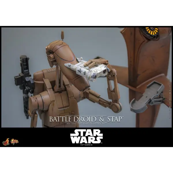 STAR WARS Set Figurine Battle Droid & STAP Hot Toys
