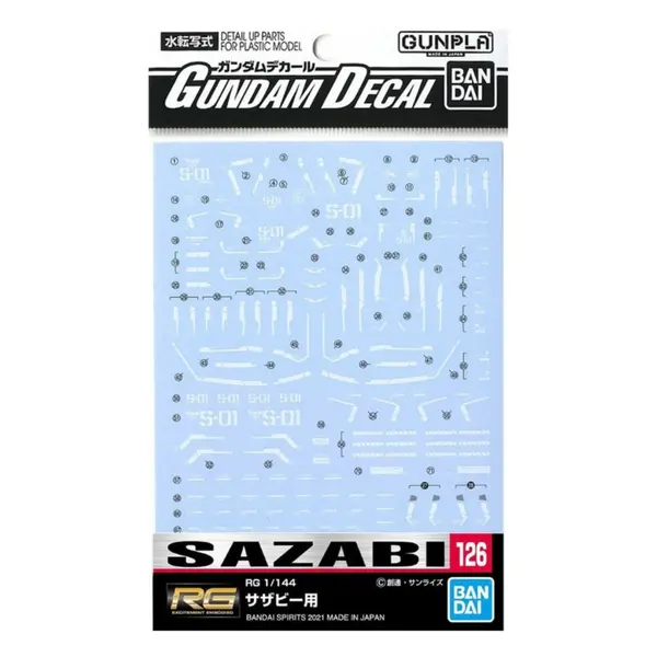 Pack décalcomanies Gundam Gunpla - 126 Sazabi RG 1/144
