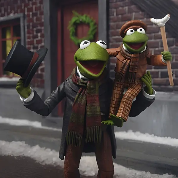 NOËL CHEZ LES MUPPETS Pack 2 Figurines Kermit & Robin Ultimate Neca