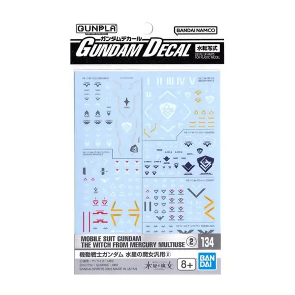 Pack décalcomanies Gundam Gunpla - 134 Witch From Mercury Multiuse II HG 1/144