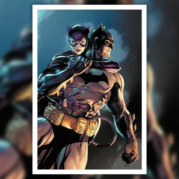 DC COMICS Impression Art Print Batman & Catwoman Sideshow