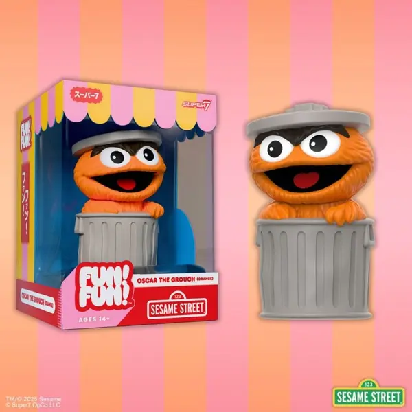 1, Rue Sésame - Figurine FUN! FUN! Oscar the Grouch (Orange) 13 cm