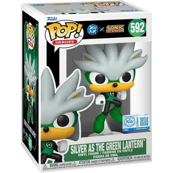 DC's Justice League and Sonic the Hedgehog - Figurine POP! Silver/Green Lantern 9 cm