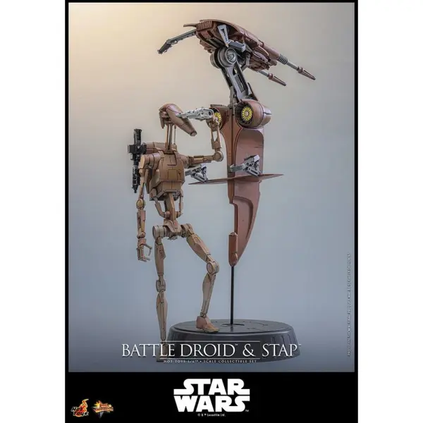 STAR WARS Set Figurine Battle Droid & STAP Hot Toys