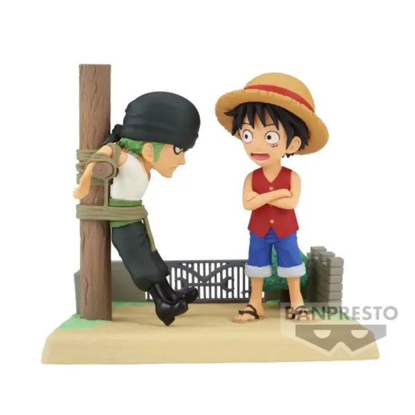 Figurine One Piece - Monkey D. Luffy & Roronoa Zoro WCF Log Stories 7cm