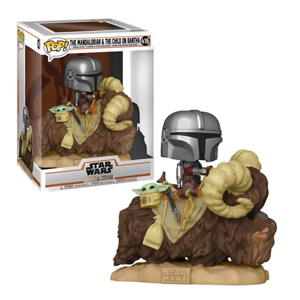 Figurine Star Wars Mandalorian - Mando & Child On Bantha Pop 10cm