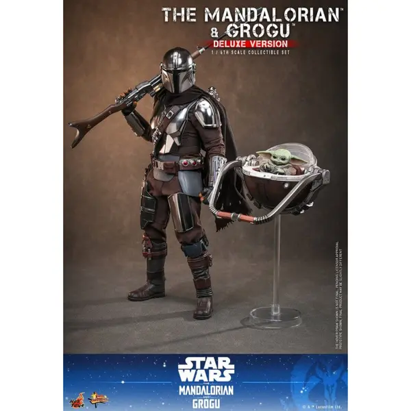 STAR WARS Figurine The Mandalorian & Grogu Deluxe Version Hot Toys