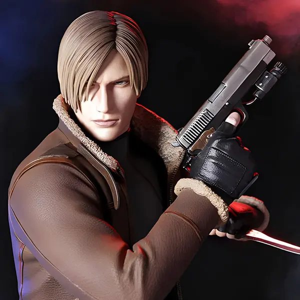 RESIDENT EVIL 4 Statue Leon Kennedy Darkside Collectibles Studio