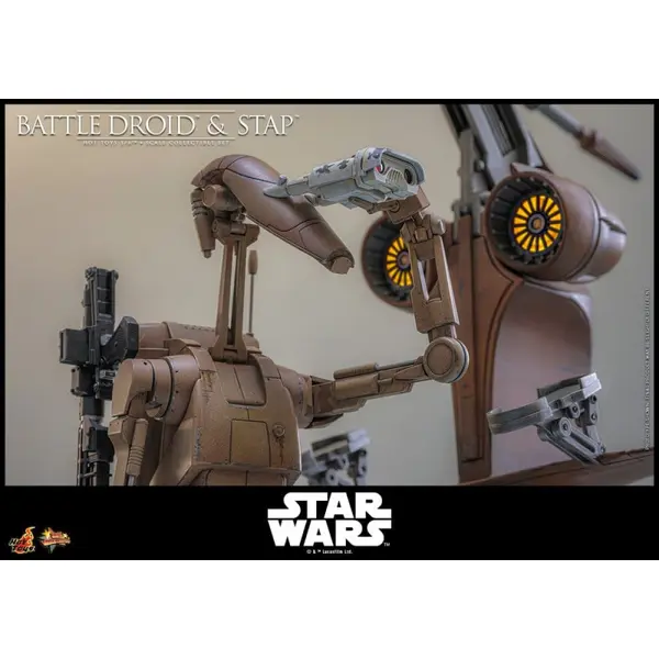 STAR WARS Set Figurine Battle Droid & STAP Hot Toys