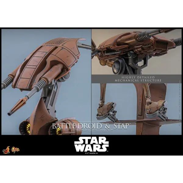STAR WARS Set Figurine Battle Droid & STAP Hot Toys