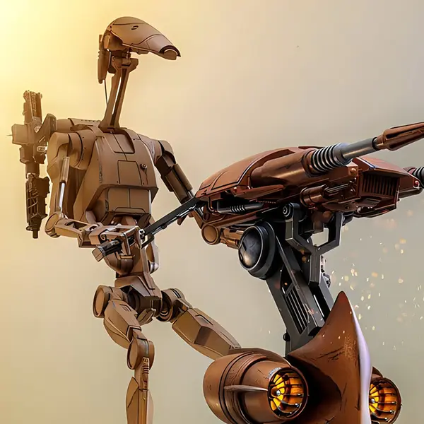STAR WARS Set Figurine Battle Droid & STAP Hot Toys