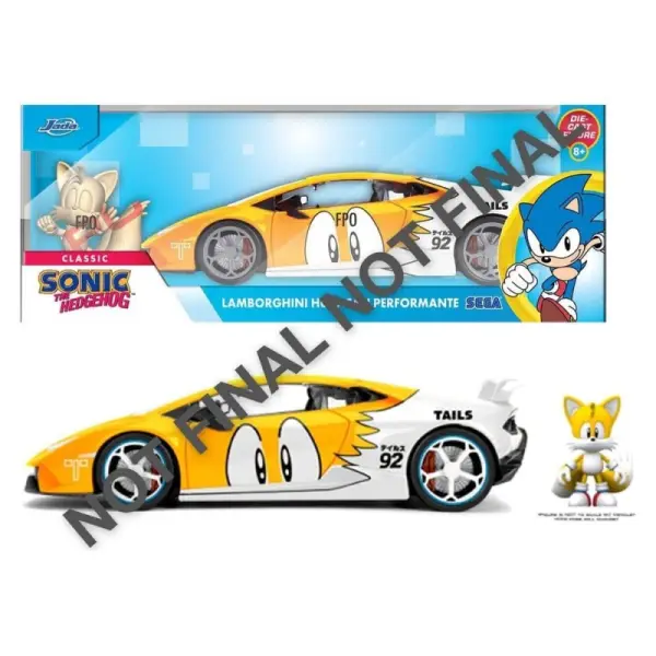 Sonic The Hedgehog - Véhicule Diecast 1:24 Tails Lamborghini Huracan 19 cm