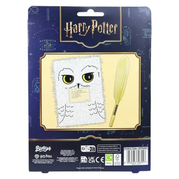 Harry Potter - Set Carnet de notes en peluche avec stylo Hedwig Magical Locations