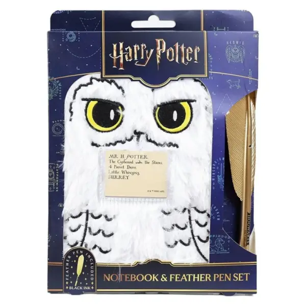 Harry Potter - Set Carnet de notes en peluche avec stylo Hedwig Magical Locations