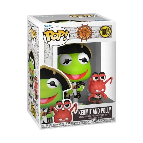L'Île au trésor des Muppets - Figurine POP! & Buddy Kermit & Polly 9 cm