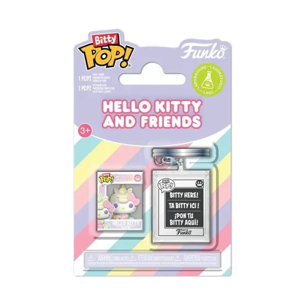 Hello Kitty - Pack 2 figurines Bitty POP! & Accessoire Hello Kitty porte-clés 2 cm