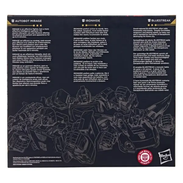 Transformers Age of the Primes - Pack 3 figurines Autobot Mirage & Bluestreak & Ironhide