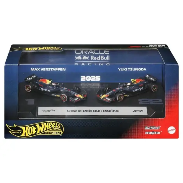 Formule 1 - Pack 2 véhicules Formule 1 Hot Wheels Premium Die-Cast 1/64 Oracle Red Bull Racing