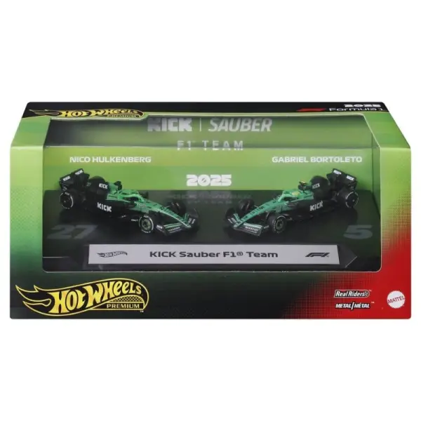 Formule 1 - Pack 2 véhicules Formule 1 Hot Wheels Premium Die-Cast 1/64 KICK Sauber Team
