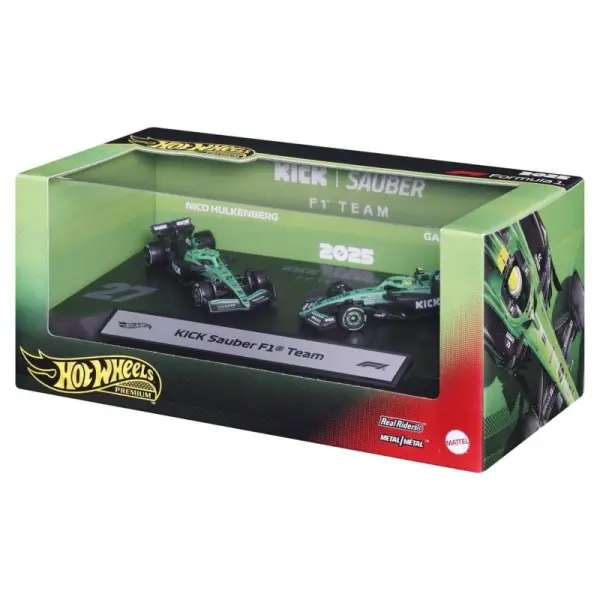 Formule 1 - Pack 2 véhicules Formule 1 Hot Wheels Premium Die-Cast 1/64 KICK Sauber Team